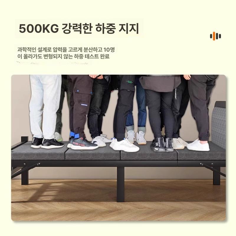 슈퍼 싱글 침대 프레임 접이식 철제 폴딩 간이 원룸 공간활용 원목 패밀리 - 상세 이미지 3
