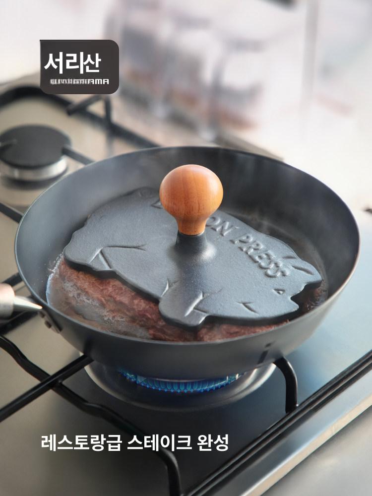 주물 고기 누름판 압력판 스테이크 파니니 스몰 피그 두께 0.6cm 샌드위치 파니니용 - 상세 이미지 2