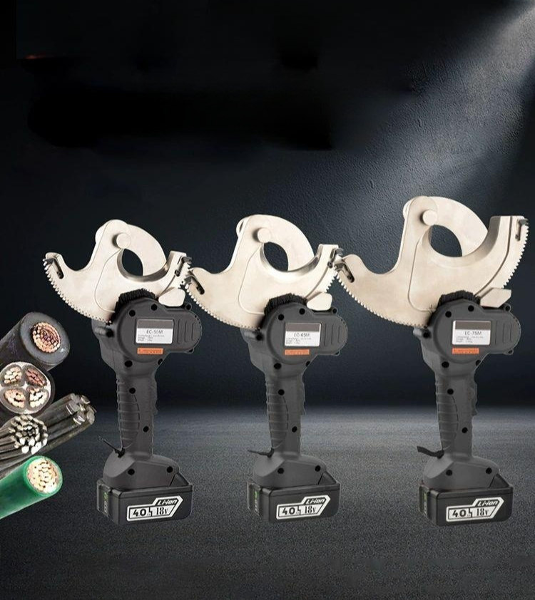 전동 케이블 커터기 펜치 컷팅기 라쳇 육상전기 EC-65M 4x150 6cm 강선용 아님 - 상품 이미지