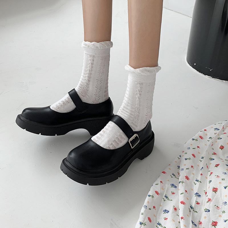 Y2K 키높이 메리제인 구두 스쿨룩 신발 교복 유광 풍 - 상세 이미지 3