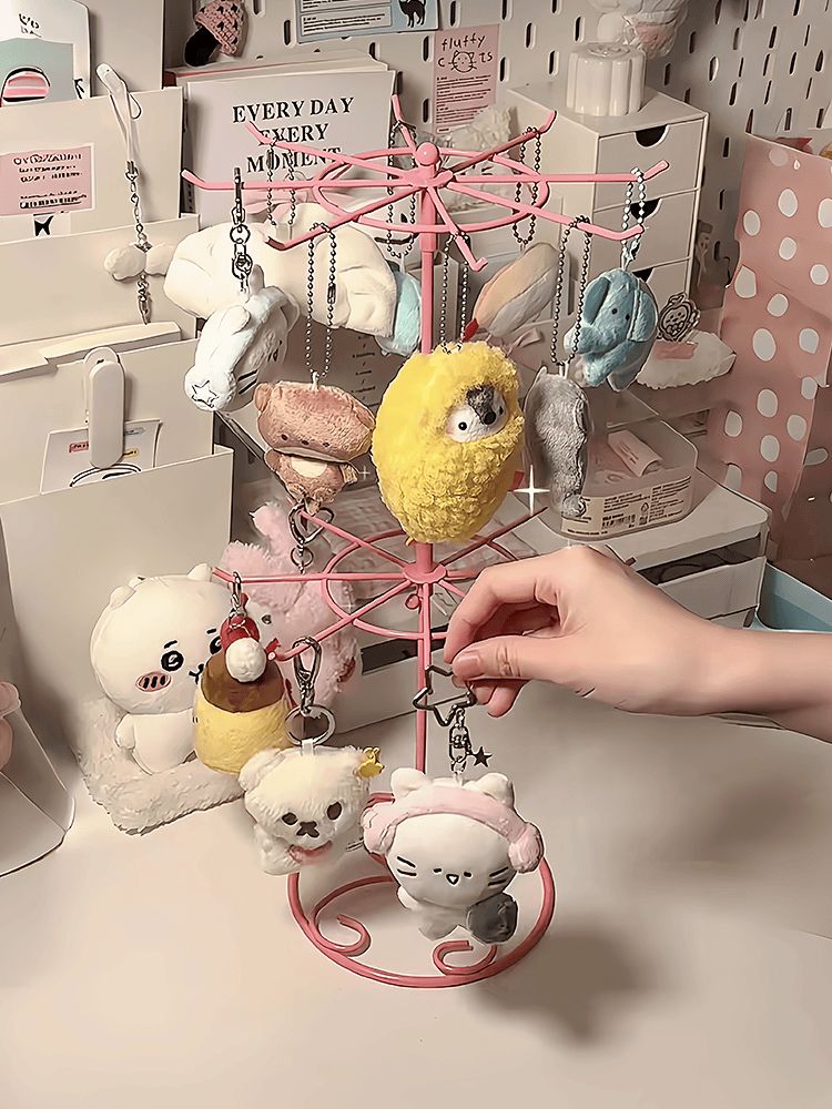 키링진열대 쥬얼리 악세사리 랙 목걸이 반지 보관 귀걸이 크림핑크 (기본 21x31cm) - 상세 이미지 2