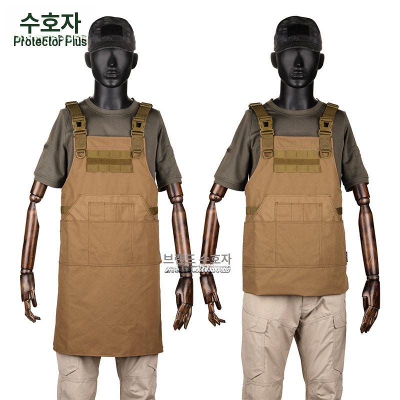 밀리터리 앞치마 주방 밀덕컨셉 작업복 캠핑 공방 목공 블랙 - 상세 이미지 5
