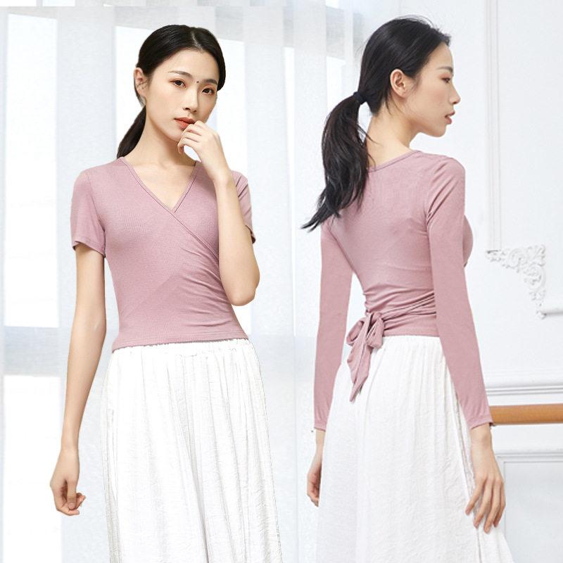 발레 상의 댄스복 연영과 반팔 한국무용 화이트 긴팔 S - 상품 이미지