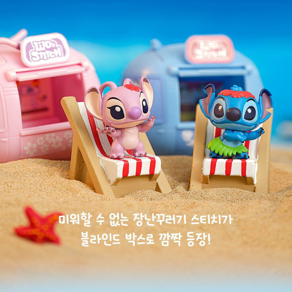 디즈니 스티치 릴로 캠퍼 밴 피규어 1BOX 굿즈 캐릭터 가챠 장난감 선물 스티커세트 - 상세 이미지 2