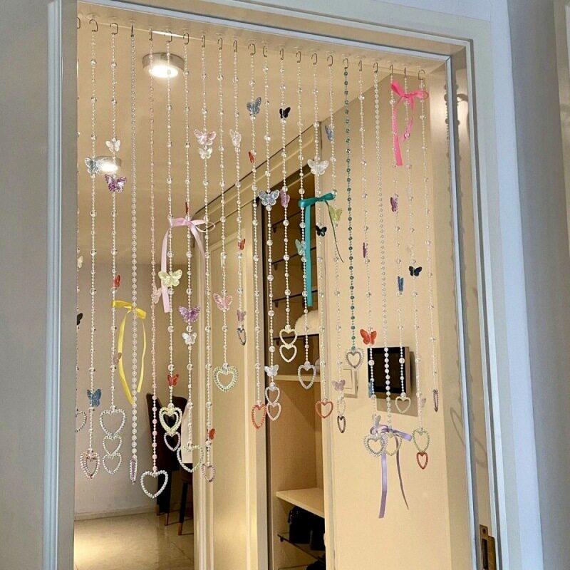 하트 비즈발 키트 문발 하이틴감성 창문 DIY 가리개 아크릴 하트 모양 비즈 목걸이 세트 1 완성품 - 상품 이미지