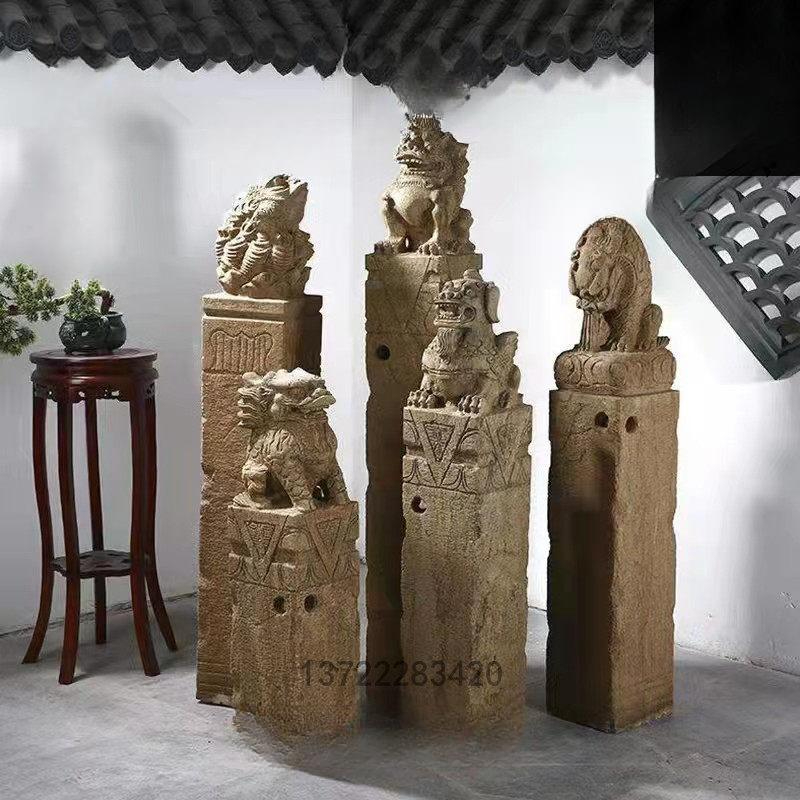 사자 석상 장식품 카페 마당 돌조각상 소품 150x15x15 - 상세 이미지 2