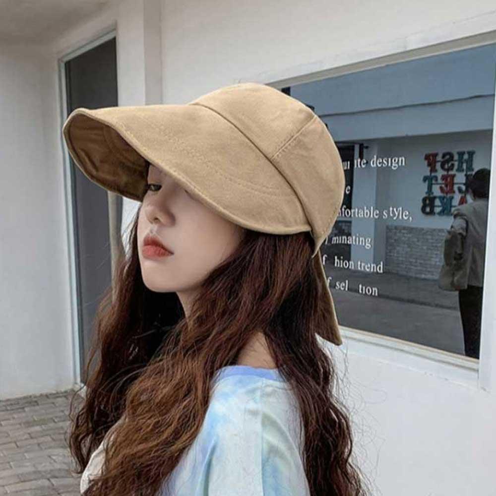 매듭 리본 버킷햇 벙거지 모자 여성 버킷햇 여자 면 골프 조절 - 상품 이미지