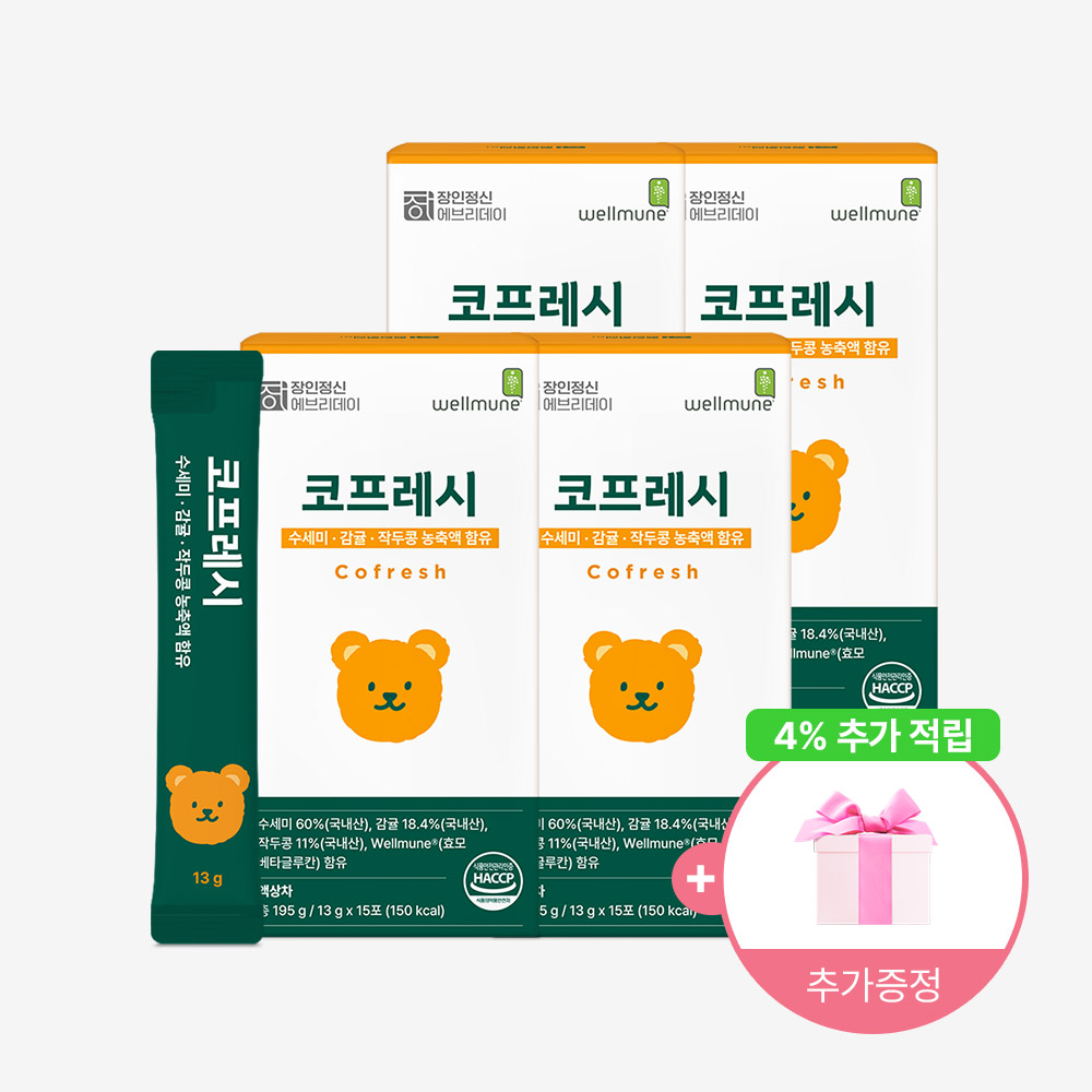 🌸4%적립+사은품🌸 환절기 건강즙 수세미 작두콩 데일리 루틴 간편 섭취 베타글루칸 코프레시 15포, 4개 제품 이미지