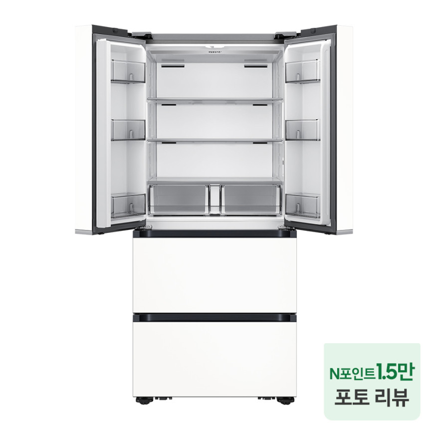 삼성 비스포크 AI 김치냉장고 프리스탠딩 스탠드형 4도어 490L 에센셜화이트 사진 2