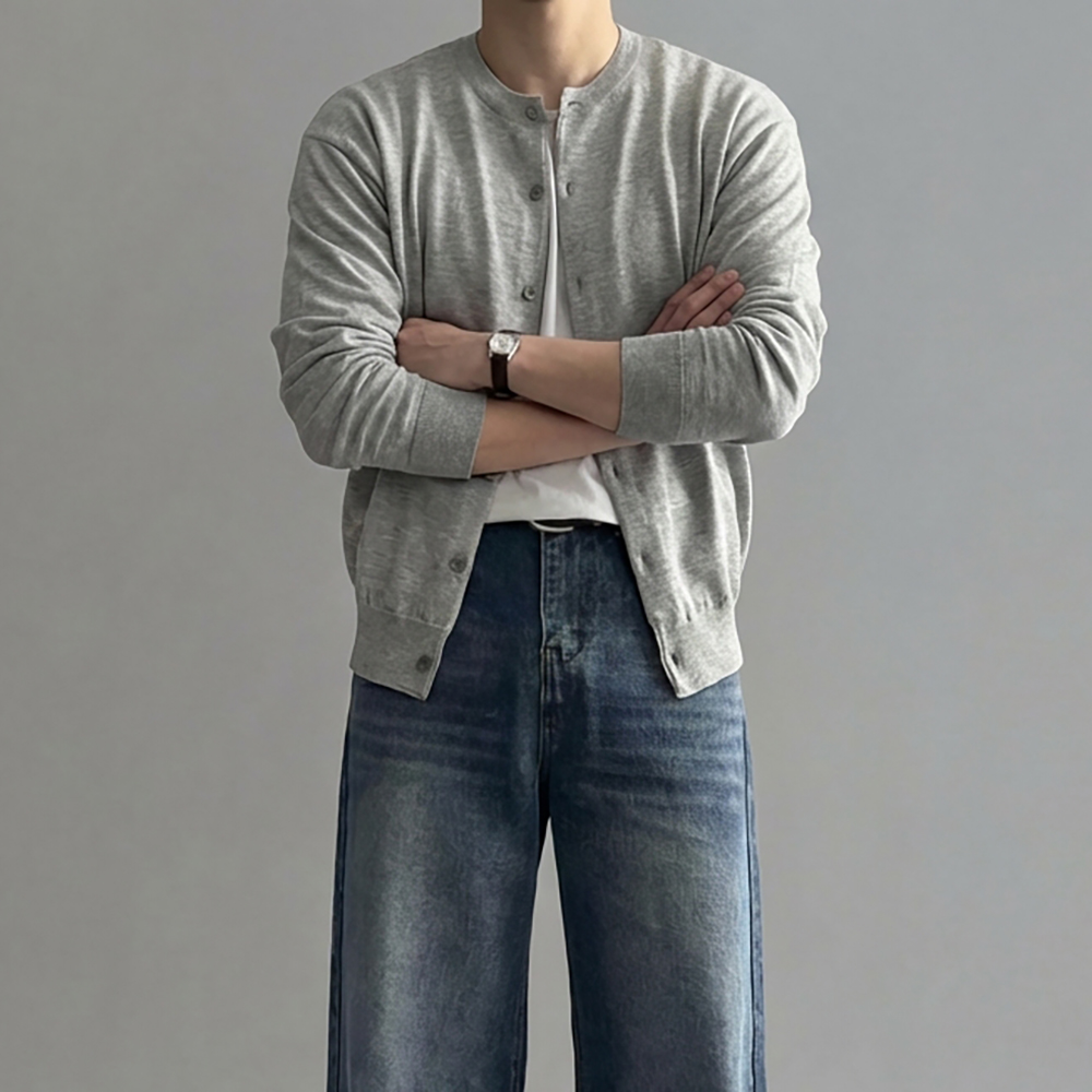남자크롭가디건 남성라운드가디건 워셔블가디건 이미지 8