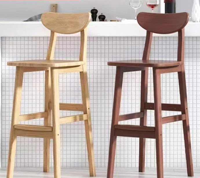 원목 바텐 바의자 등받이 카페 스탠딩 63cm 컬러 원목 좌판 - 상품 이미지