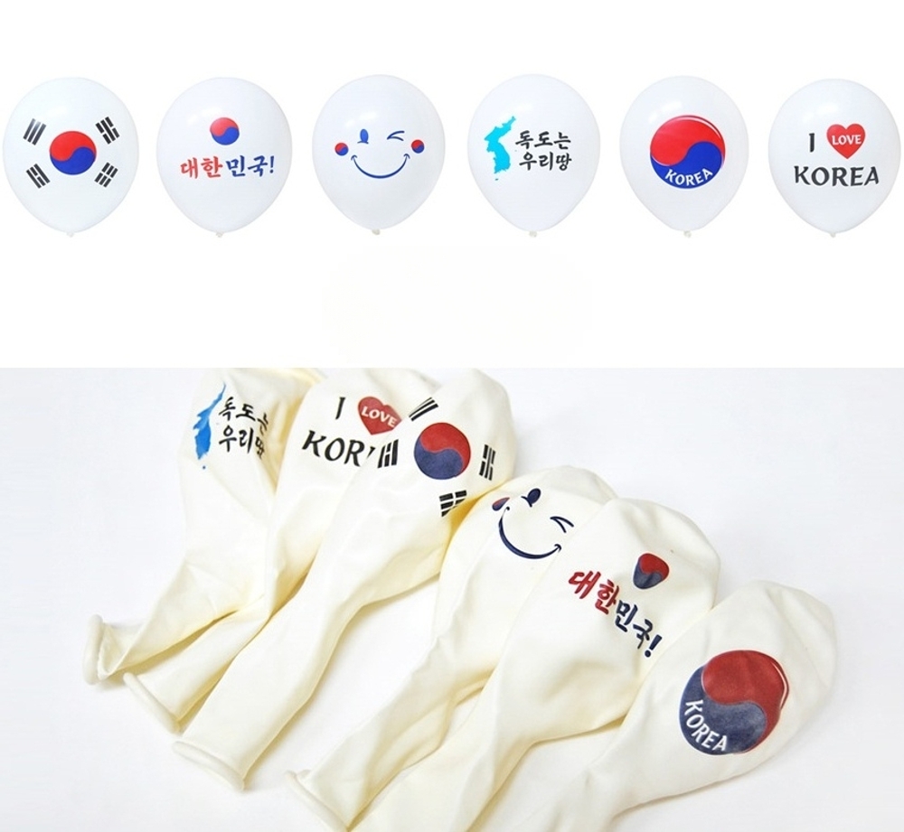 J2K 파티용 풍선 대한민국 이벤트 파티용품 축제용품 응원도구 (30.5cm 6개) - 상세 이미지 3