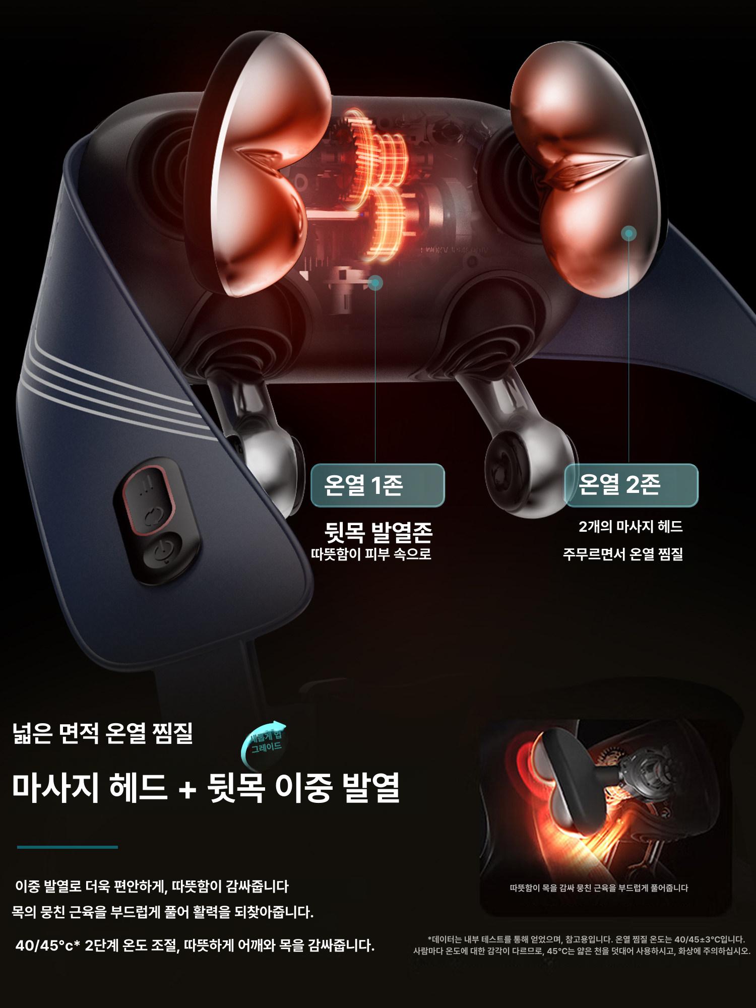 어깨 목 허리 등 마사지기 근육 이완 선물 [리틀골든피시] 5203N-진파랑 - 상세 이미지 3