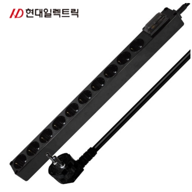 누전차단 멀티탭 10구 5M 2800W 블랙 국산 전기콘센트 - 상품 이미지