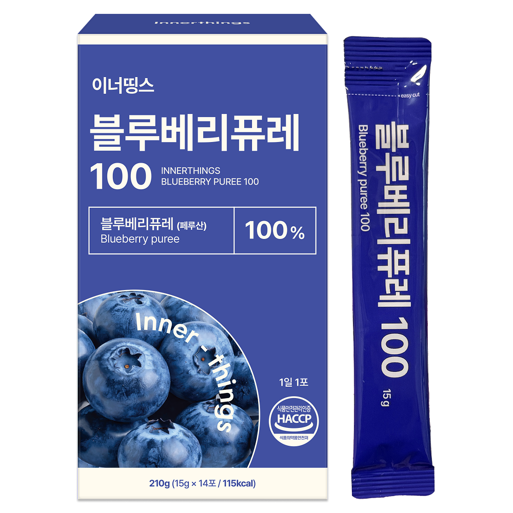 이너띵스 NFC 블루베리 퓨레 100% 즙 스틱 14포, 1개 - 상품 이미지