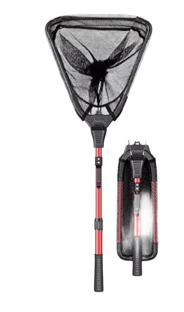 티타늄 뜰채 삼각 민물 프레임 바다 낚시 초경량 접이식 90cm 접이식 랜딩 네트 [레드] - 상품 이미지