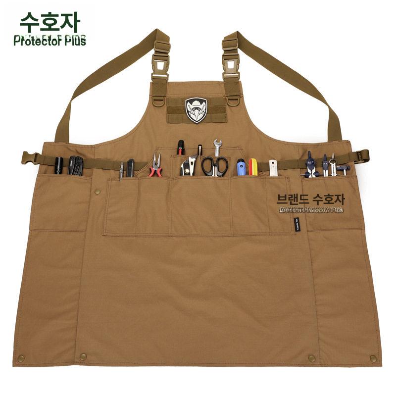 밀리터리 앞치마 주방 밀덕컨셉 작업복 캠핑 공방 목공 블랙 - 상세 이미지 3