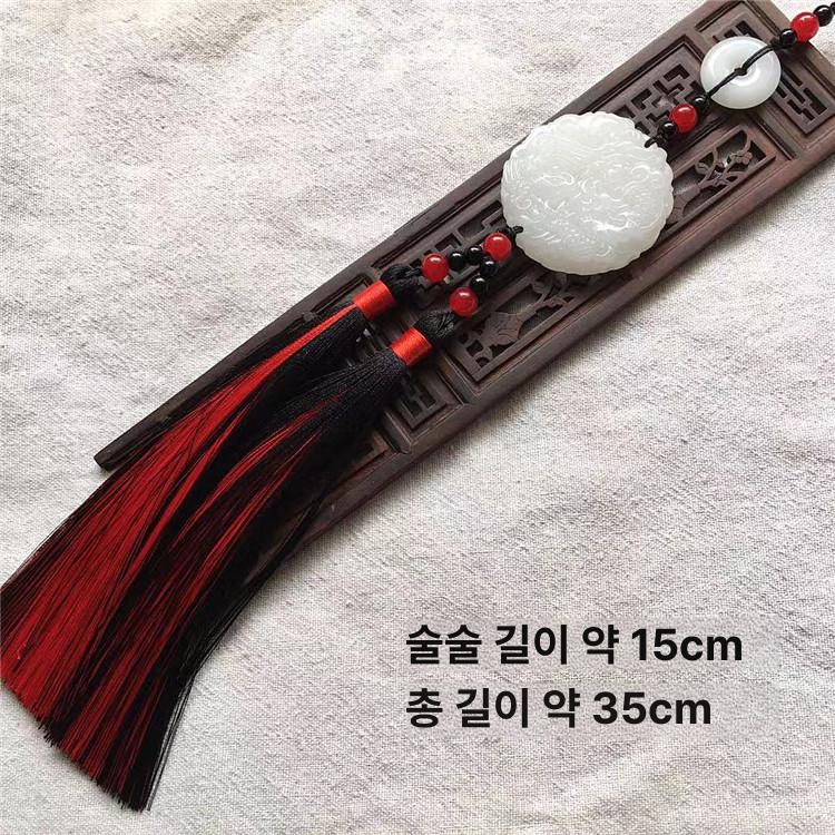 옥패 장신구 전통의상 펜던트 소품 화이트그레이 노리개 드래곤 피닉스 화이트그레이 투톤 - 상세 이미지 2