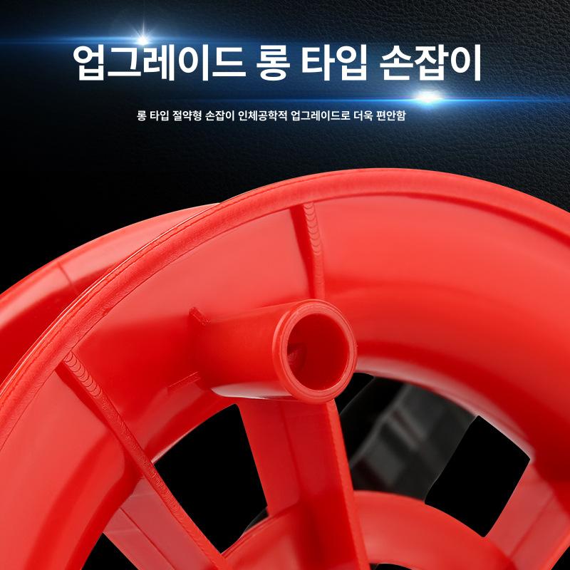 수동 예초기 무선예초기 밭농사 정원 잡초제거 흙갈이 수작업용 강력 철제 이중톱니 바퀴형 10cm 소형 레드 100m - 상세 이미지 4