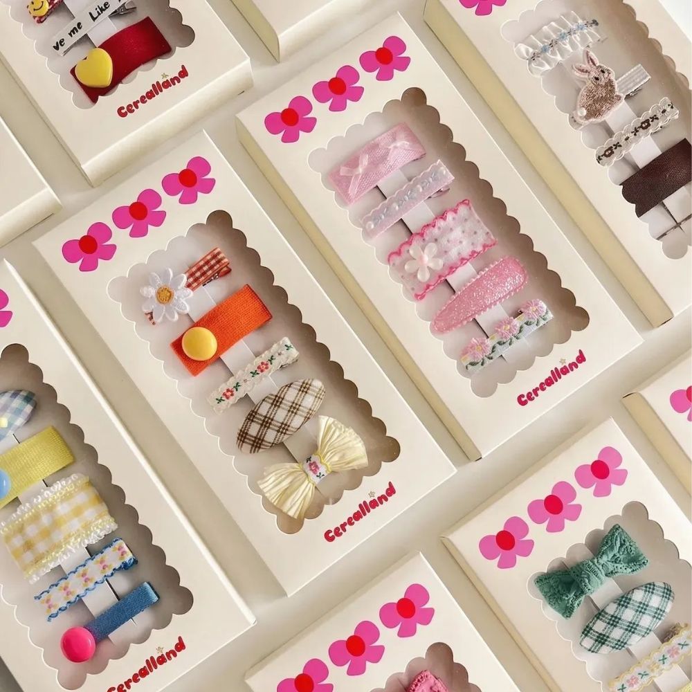 아기 머리핀 리본핀 여아 유아 헤어 핀 어린이집 생일 선물 세트 집게 똑딱 삔 제품 이미지