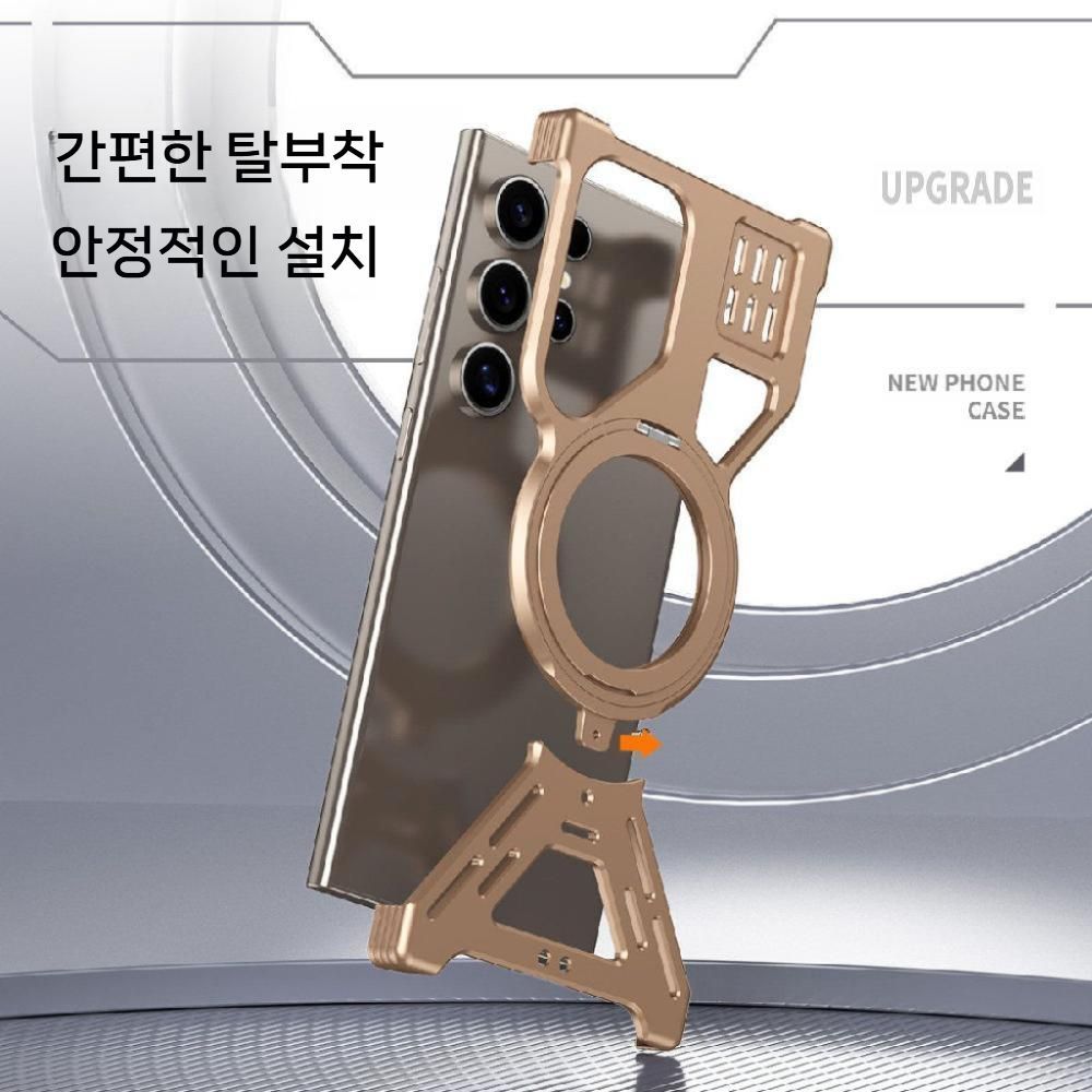 갤럭시s26 울트라 메탈 케이스 마그네틱 맥세이프 자석 회전 링 무테 방열 힌지 커버 - 상세 이미지 2