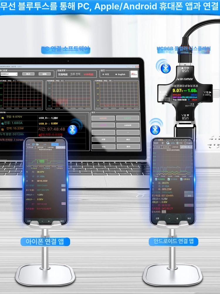 USB 멀티테스터기 C타입 전류계 전압 PD 충전기 파형 듀얼 포트 8A 30V 이미지 6