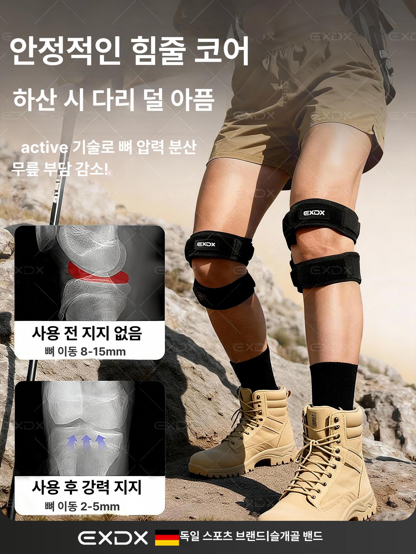 여성용 등산 트레킹 무릎 보호대 골반 보호 러닝 전문 관절 블랙그레이 단품 프리사이즈 - 상세 이미지 2
