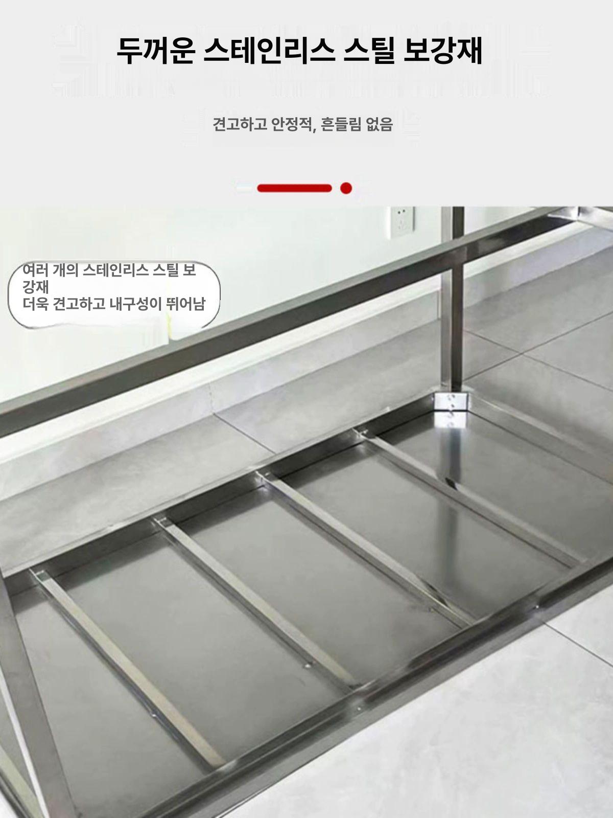 업소용 스텐 작업대 식당 사각 철제 조리대 주방 다이 120x60x75 - 상세 이미지 5