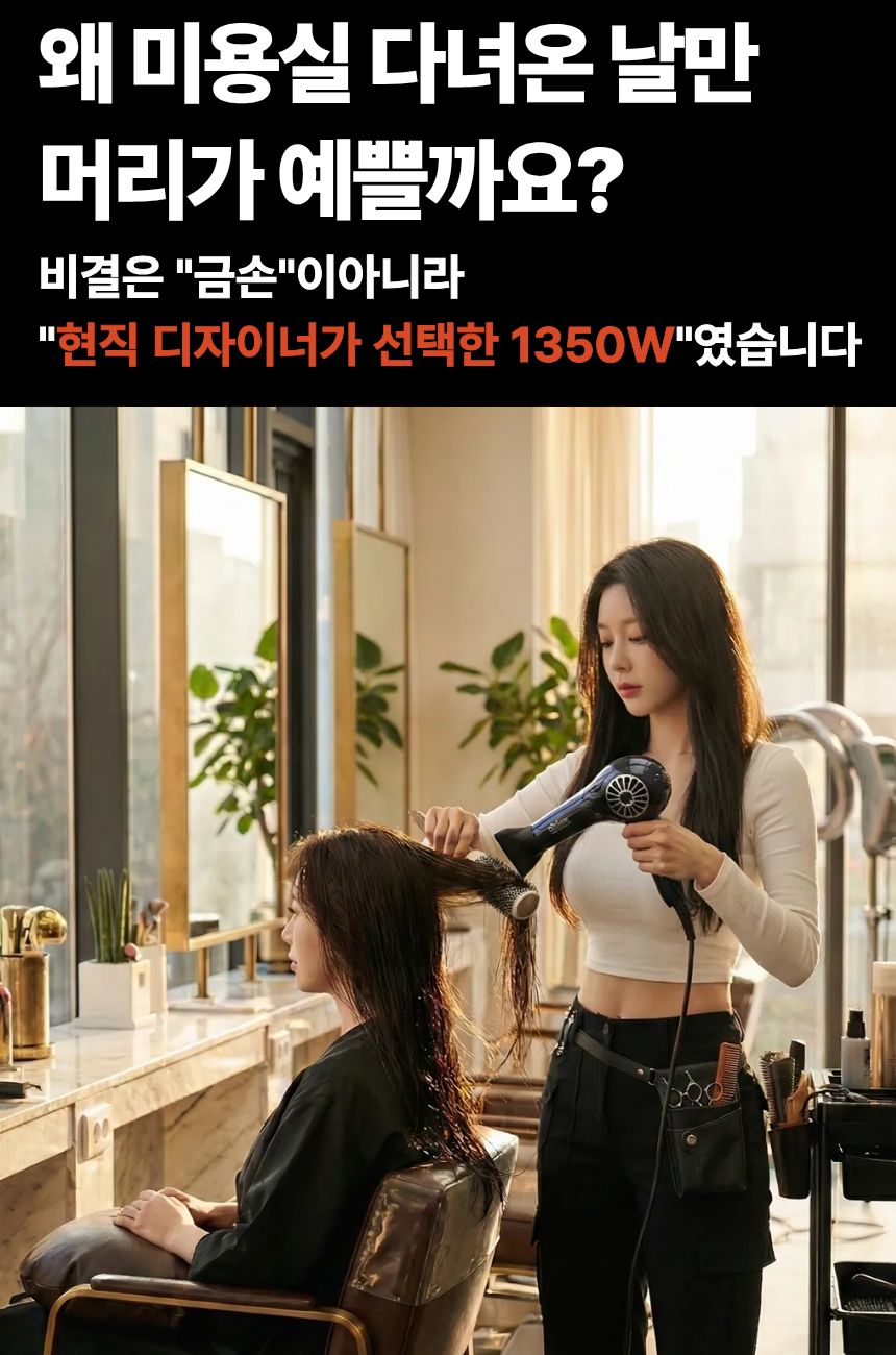 예스뷰티 WUP 헤어드라이기 저소음 경량 미용실 가벼운 드라이기 다크네이비 전문가용 판매처 상세 정보 이미지 3