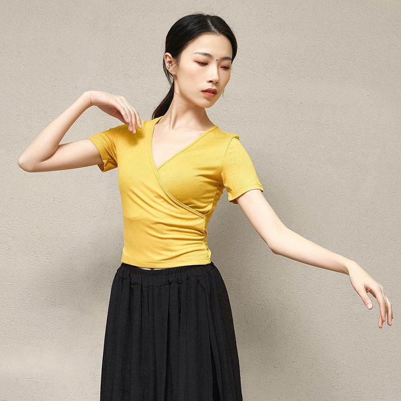 발레 상의 댄스복 연영과 반팔 한국무용 화이트 긴팔 S - 상세 이미지 4