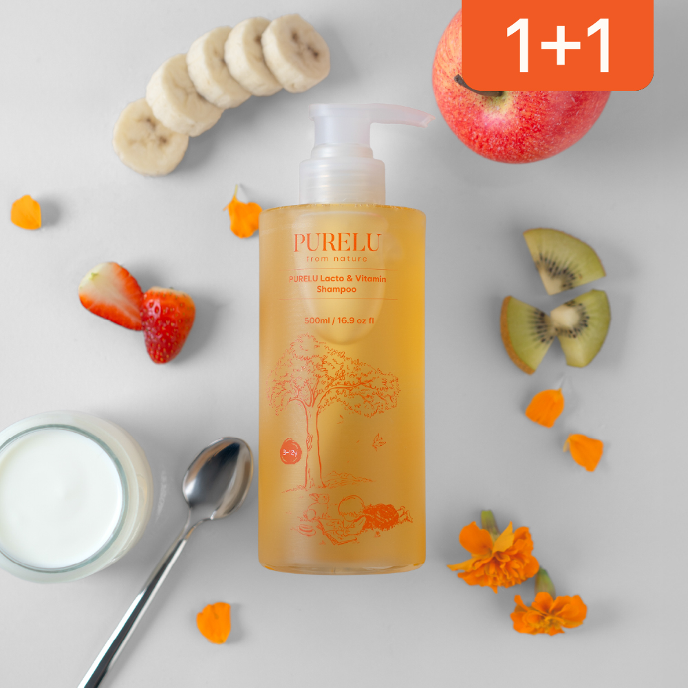 퓨어루 키즈 샴푸 락토 비타민 어린이 약산성샴푸 단백질 두피케어 곱슬머리 500ml, 2개