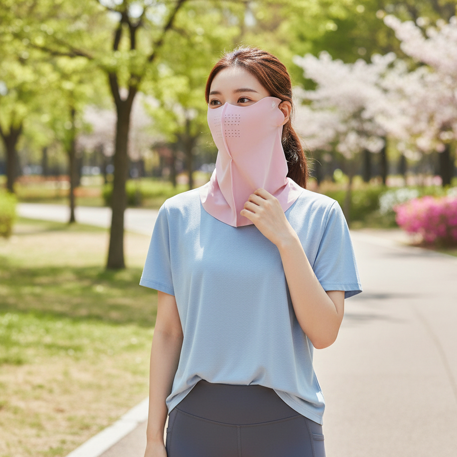 레이솔 자외선차단 스포츠 러닝 골프 마스크 쿨링 얼굴 햇빛가리개 - 상세 이미지 4