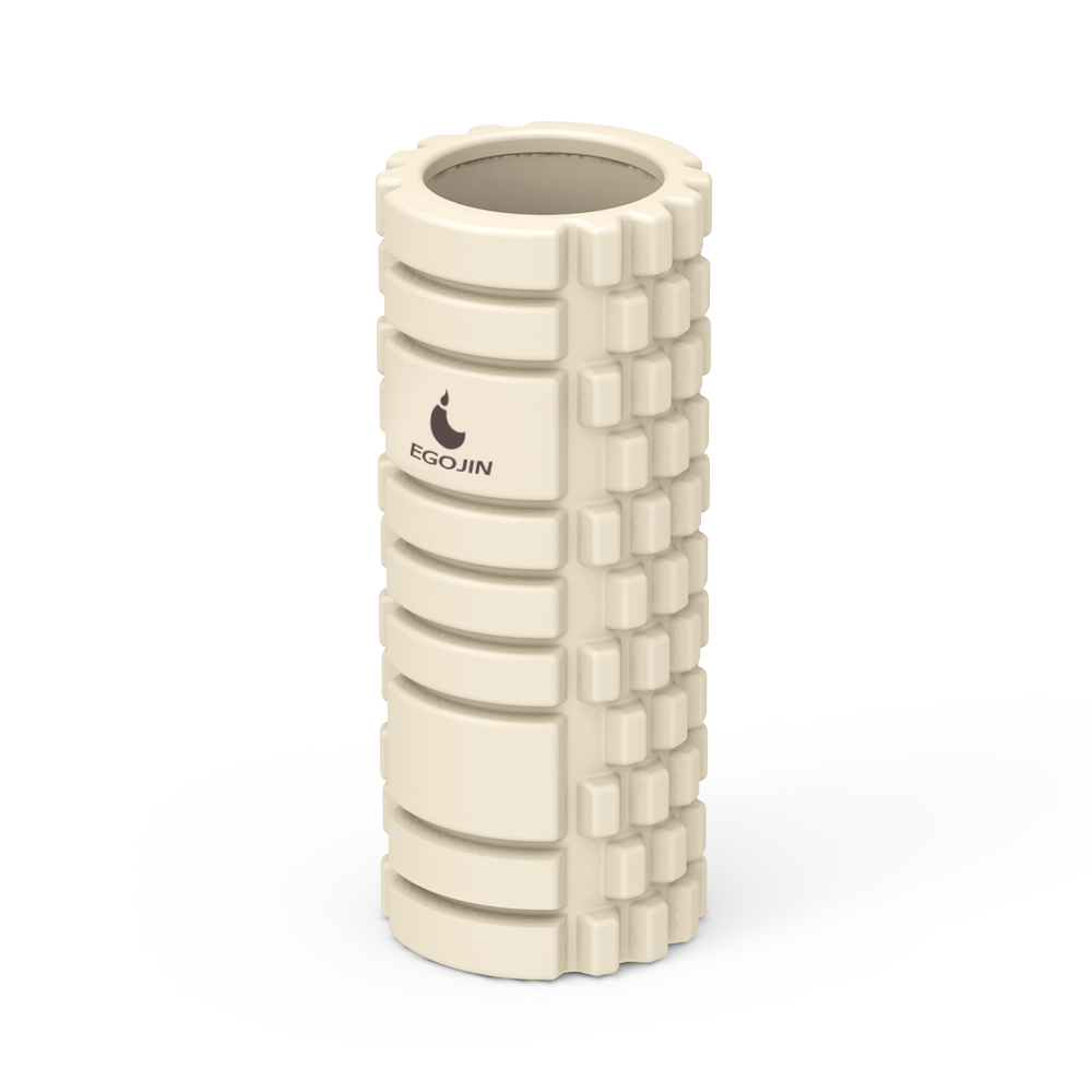 이고진 폼롤러 근육마사지 돌기형 미니 하드 홈트 종아리 스트레칭 33cm, 베이지 - 상품 이미지