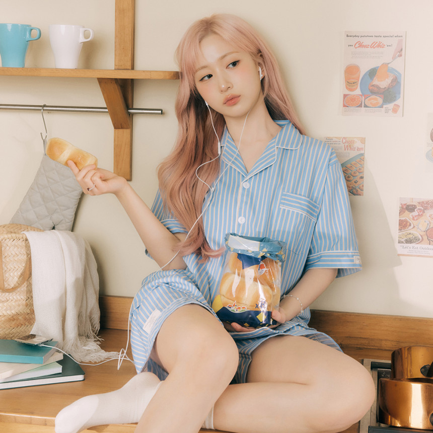 [해원 PICK] 실크핏 마리나 반팔 카라 세트 커플잠옷 여름 홈웨어 파자마