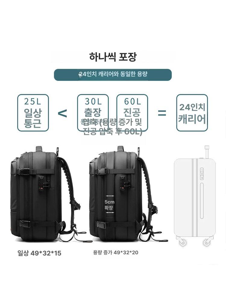진공백팩 압축백팩 여행용 잠금장치 미니멀 배낭 방범 패션 에디션 - 상세 이미지 3