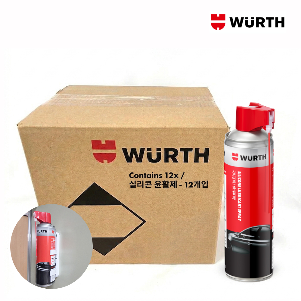 (자석거치대) 자동차 실리콘 스프레이 500ml 고무 플라스틱 윤활제 광택 보호제 1박스 - 상품 이미지