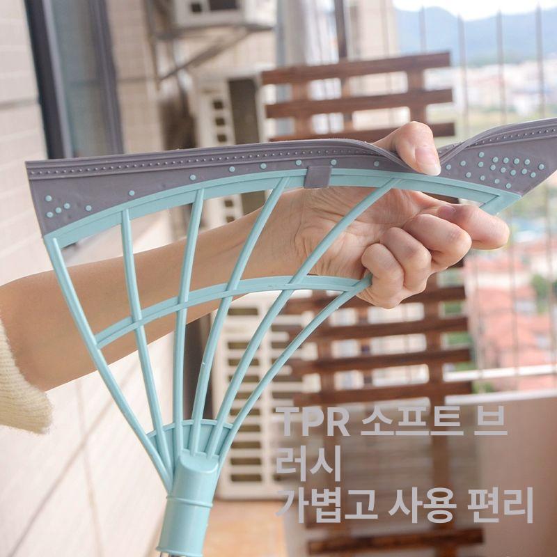 실리콘빗자루 브리퍼빗자루 건식 그린 패치워크 습식 욕실 두꺼운 31cm 연결봉 그린 1개 - 상세 이미지 3