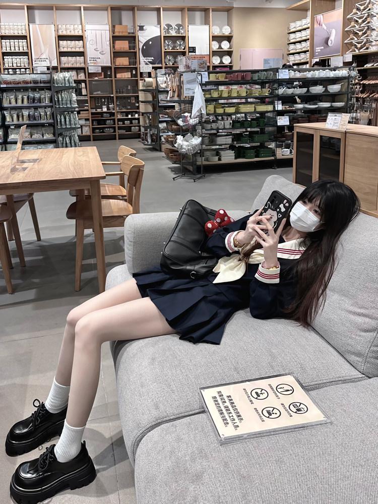 교복 세라복 긴팔 그 반팔 복 네이비 세트 세일러 학생교복 마린룩 코스프레 - 상세 이미지 2