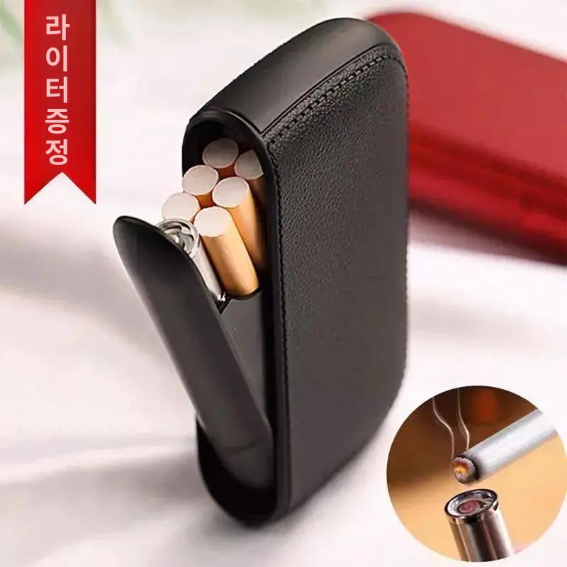 휴대용 자동 슬림 10스틱 개성 파우치 고급 담배케이스 USB 라이터 단품 - 상세 이미지 2