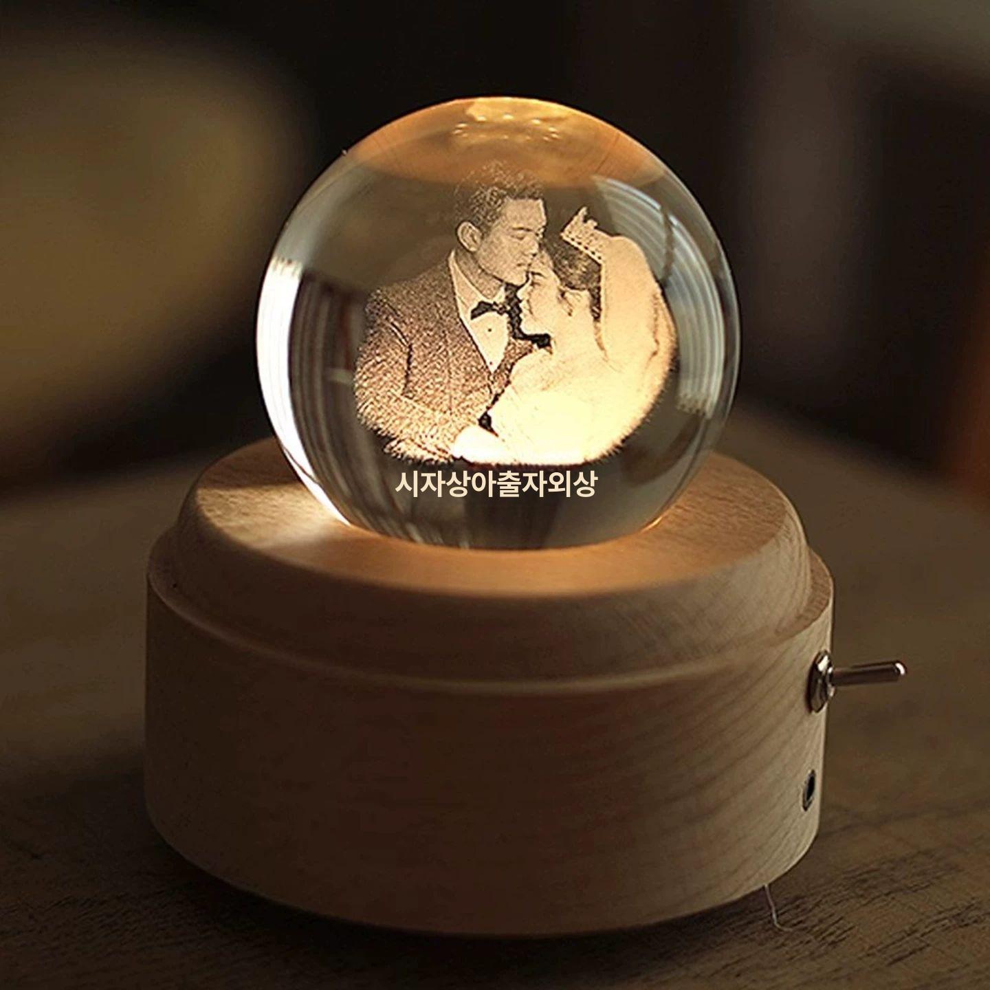 별자리수정구슬 회전 무드등 오르골 자동으로 필름 커플 집들이 인테리어 생일선물 주문 - 상세 이미지 4