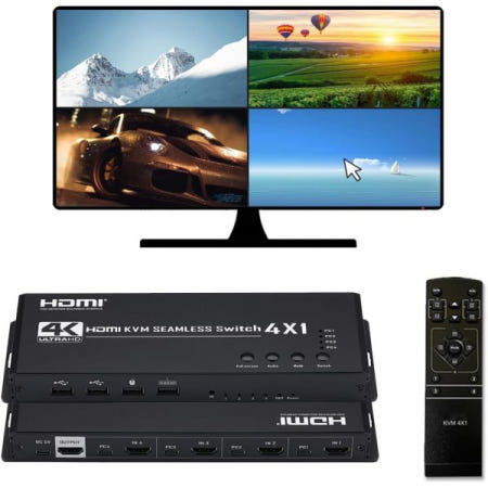Groza [해외]Groza 4 채널 USB3.0 HDMI 비디오 캡처 카드 1080P 60fps 멀티 보 HDMI MultiViewer 4x1 with KVM