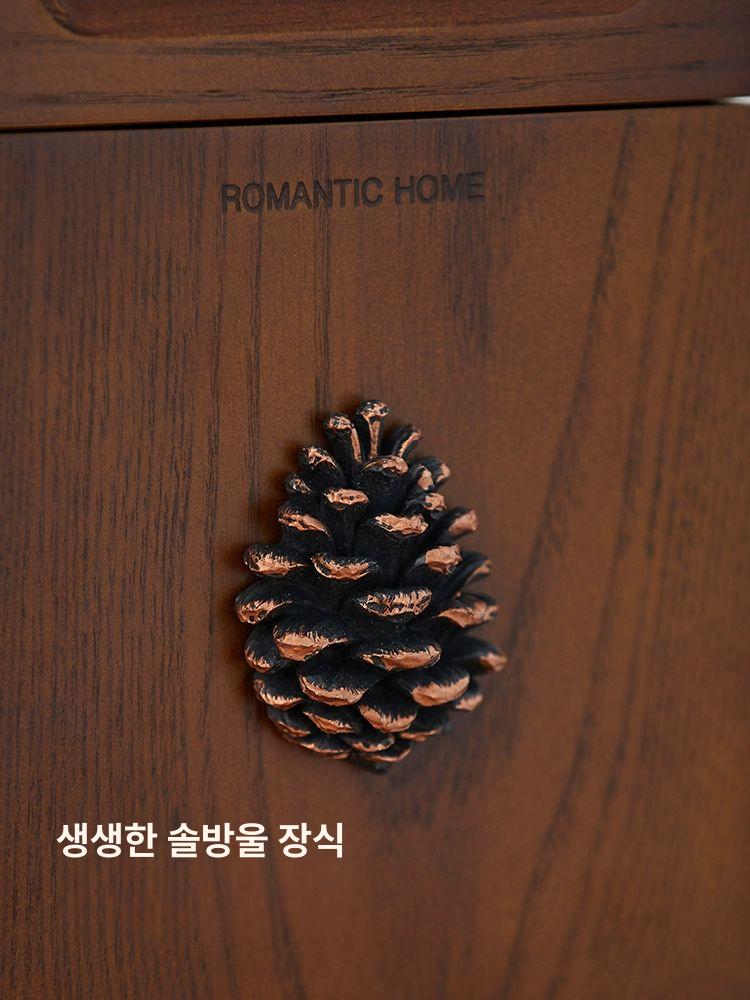 나무 저금통 대형 클래식 금고 수납함 목재 보관함 휴대용 손잡이 솔방울 저금통 - 상세 이미지 5