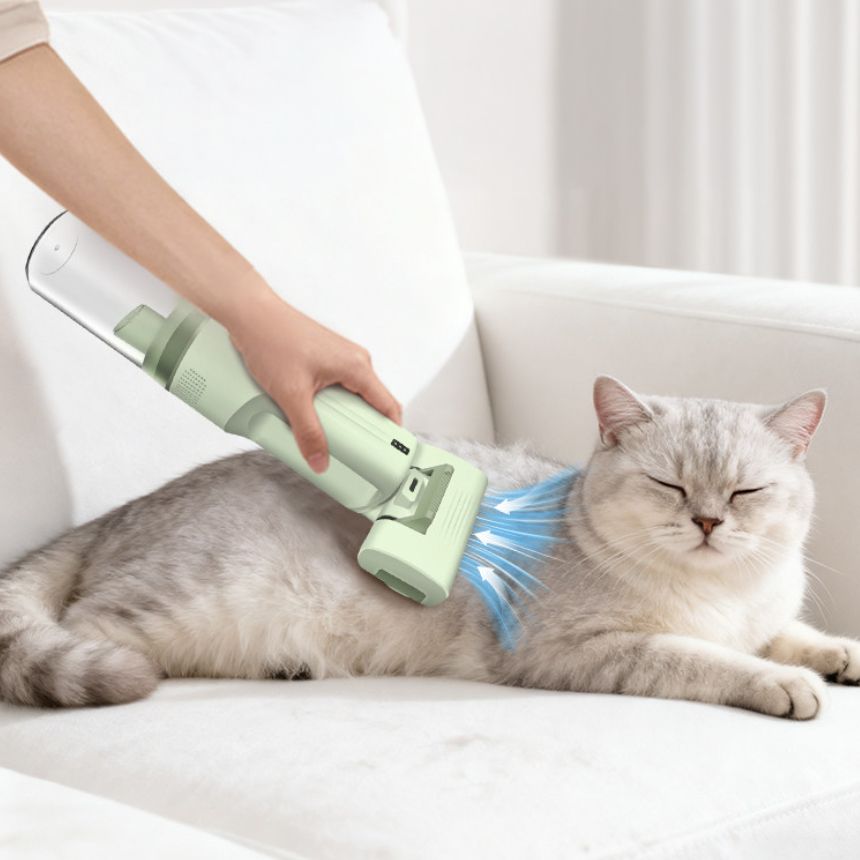 고양이 강아지 털 청소기 흡입기 강아지 고양이 반려동물 털 흡입 브러쉬 빗 화이트 - 상품 이미지