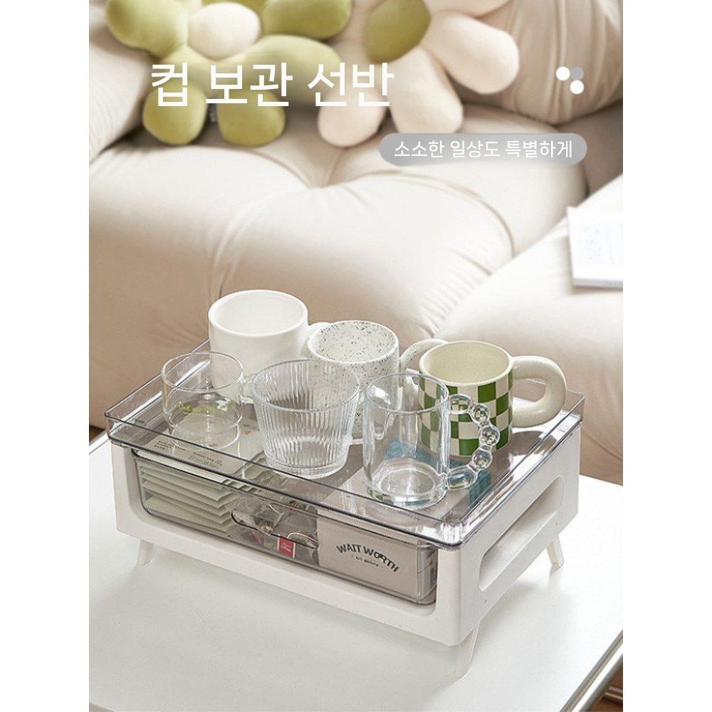 주방수납 정리함 그릇 선반 정리 접시정리대 뚜껑 주방정리함 싱크대 - 상품 이미지