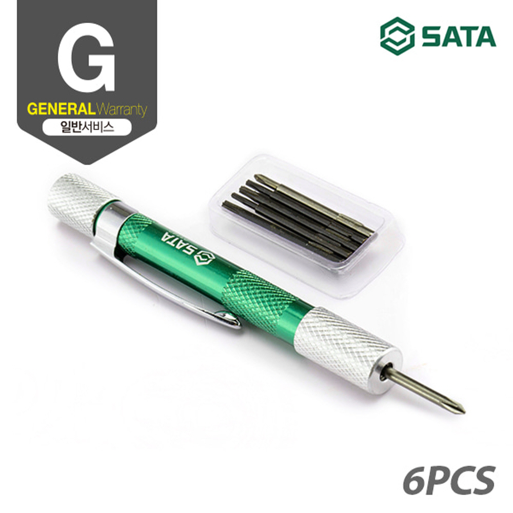 사타 SATA 정밀 십자 드라이버 세트 6PCS 별형 03142 VDE 별 십자 시계 도라이바 - 상세 이미지 2