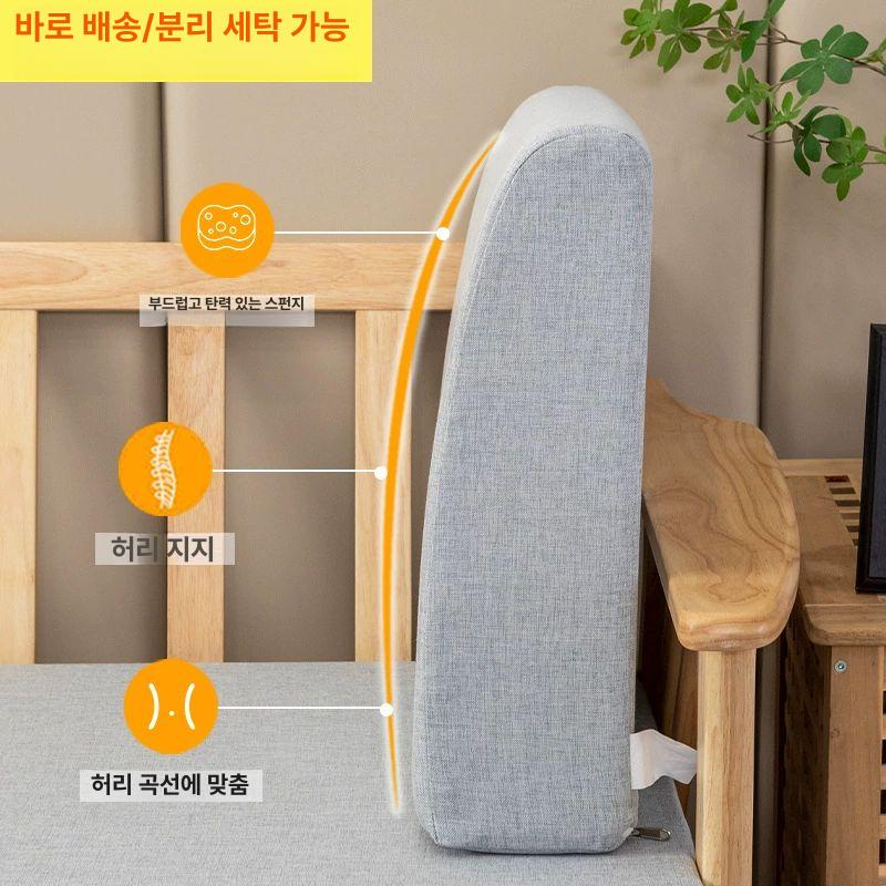 소파 등받이 쿠션 폭 직사각형 5번 벨벳 90x높이 연회색 너비 50x높이 40x두께 10cm - 상세 이미지 5