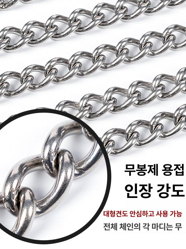 스테인리스 강아지 훈련 초크 체인 애견 반려견 목줄 2.5mm(5-10kg) 5m - 상세 이미지 3