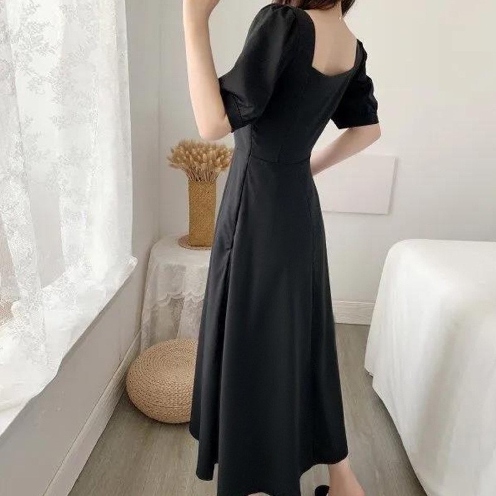 웨딩촬영블랙드레스 검정 피로연드레스 결혼식2부 원피스 셀프웨딩 돌잔치 브라이덜샤워 파티룩 - 상세 이미지 2