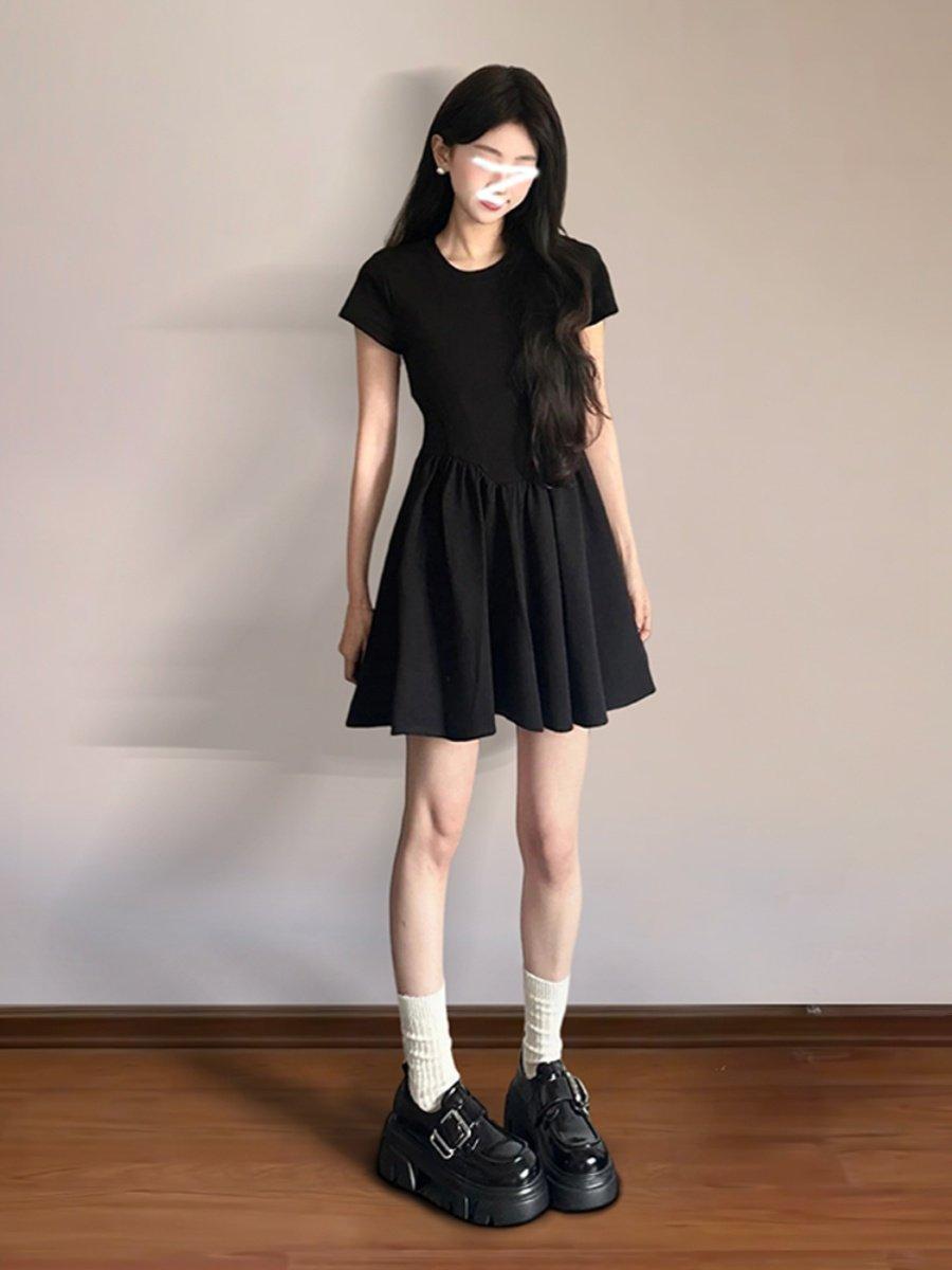 여름 미니 원피스 바캉스룩 여성 하객룩 키작녀 신혼여행 블랙 S - 상세 이미지 2