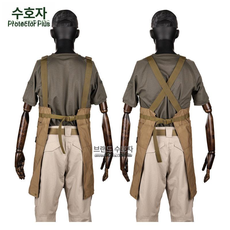 밀리터리 앞치마 주방 밀덕컨셉 작업복 캠핑 공방 목공 블랙 이미지 6
